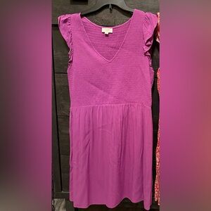 LOFT Textured Purple/Orchid Dress